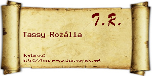 Tassy Rozália névjegykártya